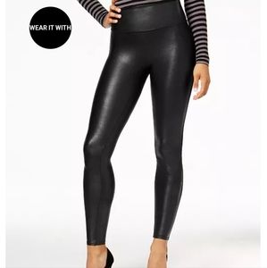 New with tags Spanx high waisted black faux leather leggings